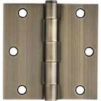 square corner residential door hinge antique brass, 3 1/2in.