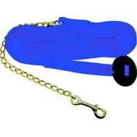 horse lunge lead with chain, 25 blue