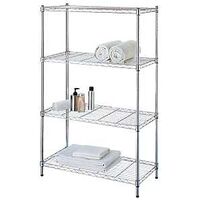 four tier shelf, chrome