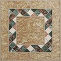 vinyl floor tile, 12in. x 12in. beige with mosaic