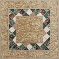vinyl floor tile, 12in. x 12in. beige with mosaic