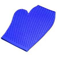 rubber horse massage mitt, purple