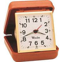 key wound travel alarm clock, chocolate