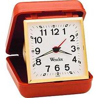Key Wound Travel Alarm Clock, Chocolate