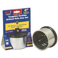 tungsten carbide gritted hole saw, 3 pc 4in.