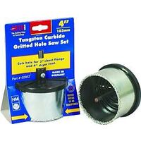 tungsten carbide gritted hole saw, 3 pc 4in.