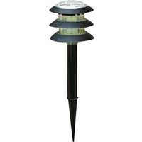 three tier solar light kit, black 6 pk