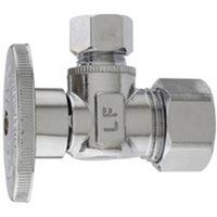 quarter turn angle valve,  5/8in. x 3/8in. chrome