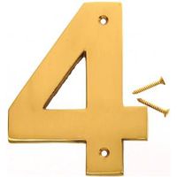 decorative brass number 4, 5in.