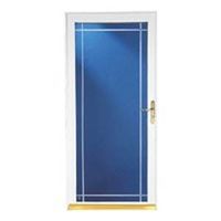 silhoutte full view storm door, almond