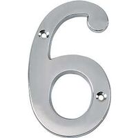 house number 6, 4in. satin nickel