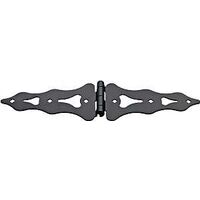 Double Western Ornamental Strap Hinge, 8" Black