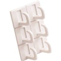 Adhesive Plastic Cup Hooks, White