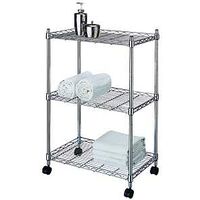 jumbo storage cart, 3 tier chrome