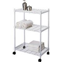 home basix jumbo storage cart, white