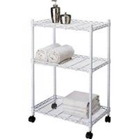 home basix jumbo storage cart, white