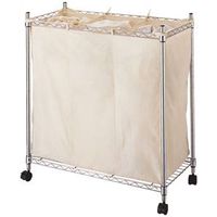 laundry sorter with wheels, chrome