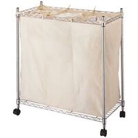 laundry sorter with wheels, chrome
