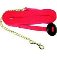 Horse Lunge Lead with Chain, 25 Red