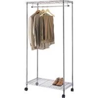 garment rack with wheels, chrome