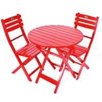 3545860 - 3 PIECE WOODEN BISTRO SET RED