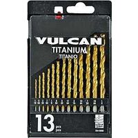 Titanium Drill Bit Set with Case, 1/16in.-1/4in. 13 Pc