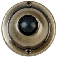 Round Doorbell Button, 1 3/4in. Antique Brass
