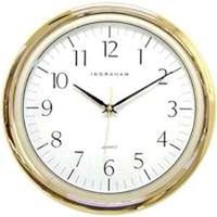 goldtone  wall clock, 12 1/2in. round