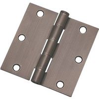 square residential hinge, antique nickel 3 1/2in.