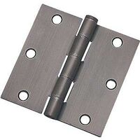 Square Residential Hinge, Antique Nickel 3 1/2in.