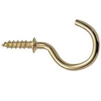 3594546 - 7/8 BRASS PLTD CUP HOOKS 8PCS