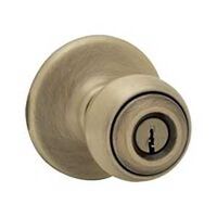 Polo Entry Door Knob Set, Antique Brass