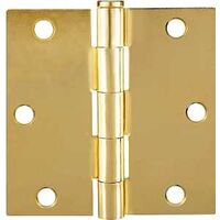 Square Corner Door Hinge, 3 1/2in. x 3 1/2in. Brass