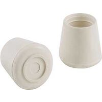 Rubber Leg Tips White, 3/4in.
