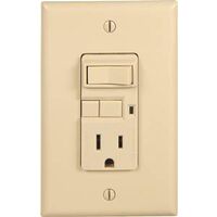 GFCI Outlet with 1 Pole Switch, 15 Amp Ivory