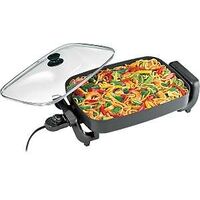 Square Electric Skillet with Glass Lid, 144"