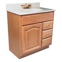 30in. x 21in. light oak vanity base 1 door & 3 drawer