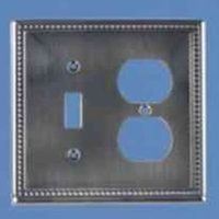 combination duplex outlet & switch wall plate, antique nickel