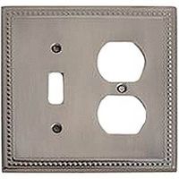 combination duplex outlet & switch wall plate, antique brass