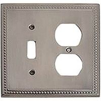 Combination Duplex Outlet & Switch Wall Plate, Antique Brass