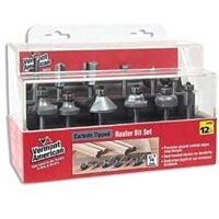 Carbide Router Bit Set, 12 Pc