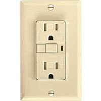 GFCI Duplex Outlet, 15A Ivory