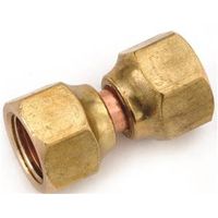 Anderson Metal 754070-06 Brass Flare Fitting, Swivel Connector, 3/8 Fem Flare - Case of 5