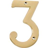 house number 3, 4in. satin nickel