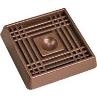 square rubber caster cup, 2in. x 2in. brown