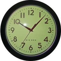 Wall Clock, 11in. Round Black