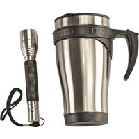 travel mug & flashlight, 450 mls