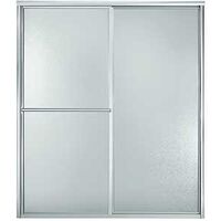 by pass shower door sliver pebbled glass