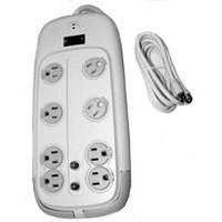 eight outlet surge protector brick, white