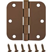 round corner door hinge, 3 1/2in. x 3 1/2in. bronze